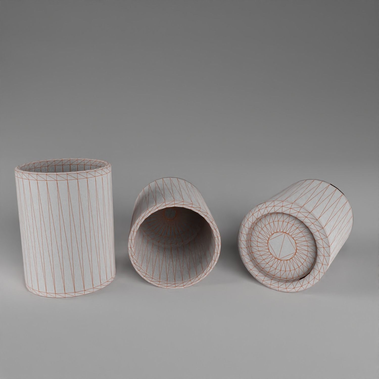 Terracotta tableware Low-poly 3D model_6