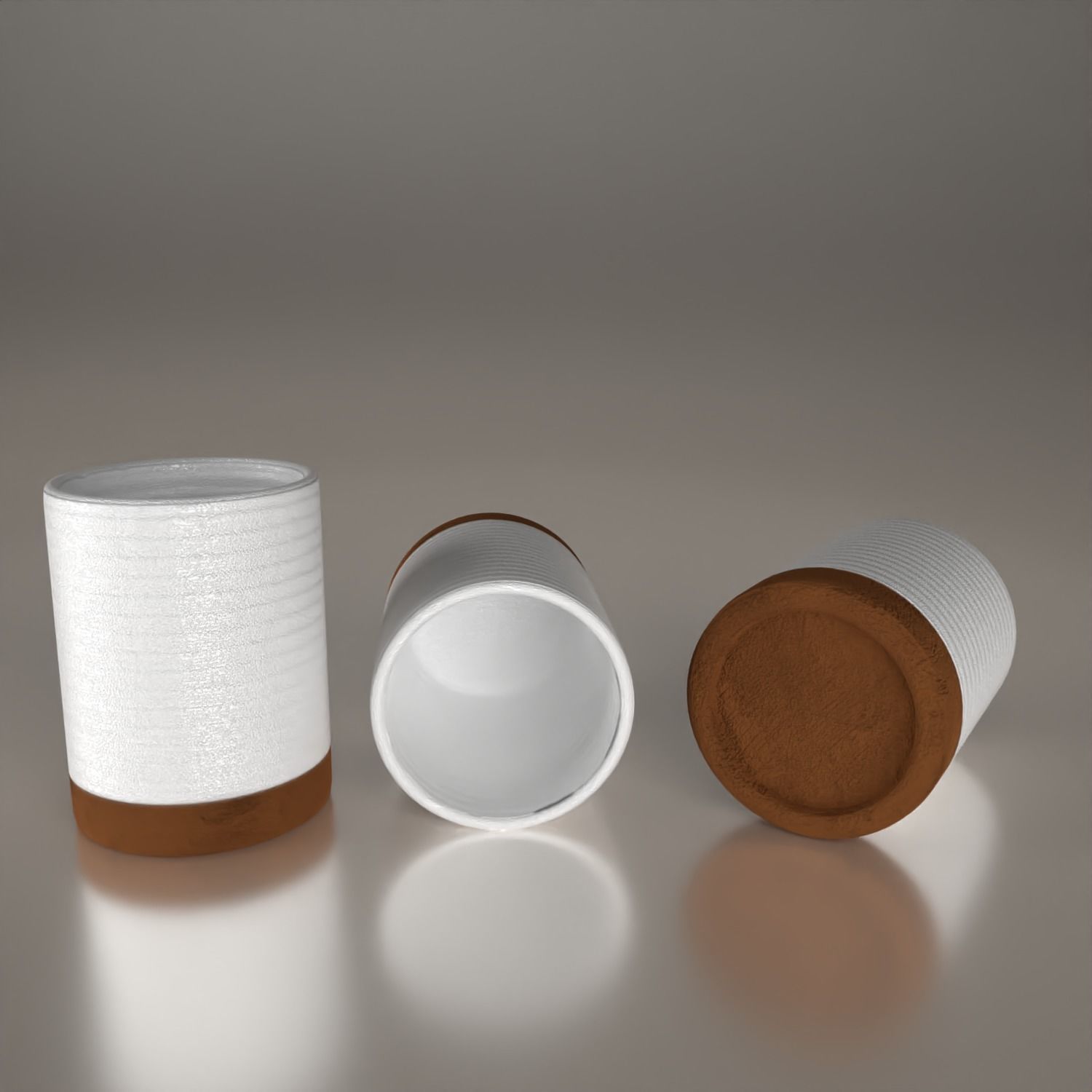 Terracotta tableware Low-poly 3D model_4