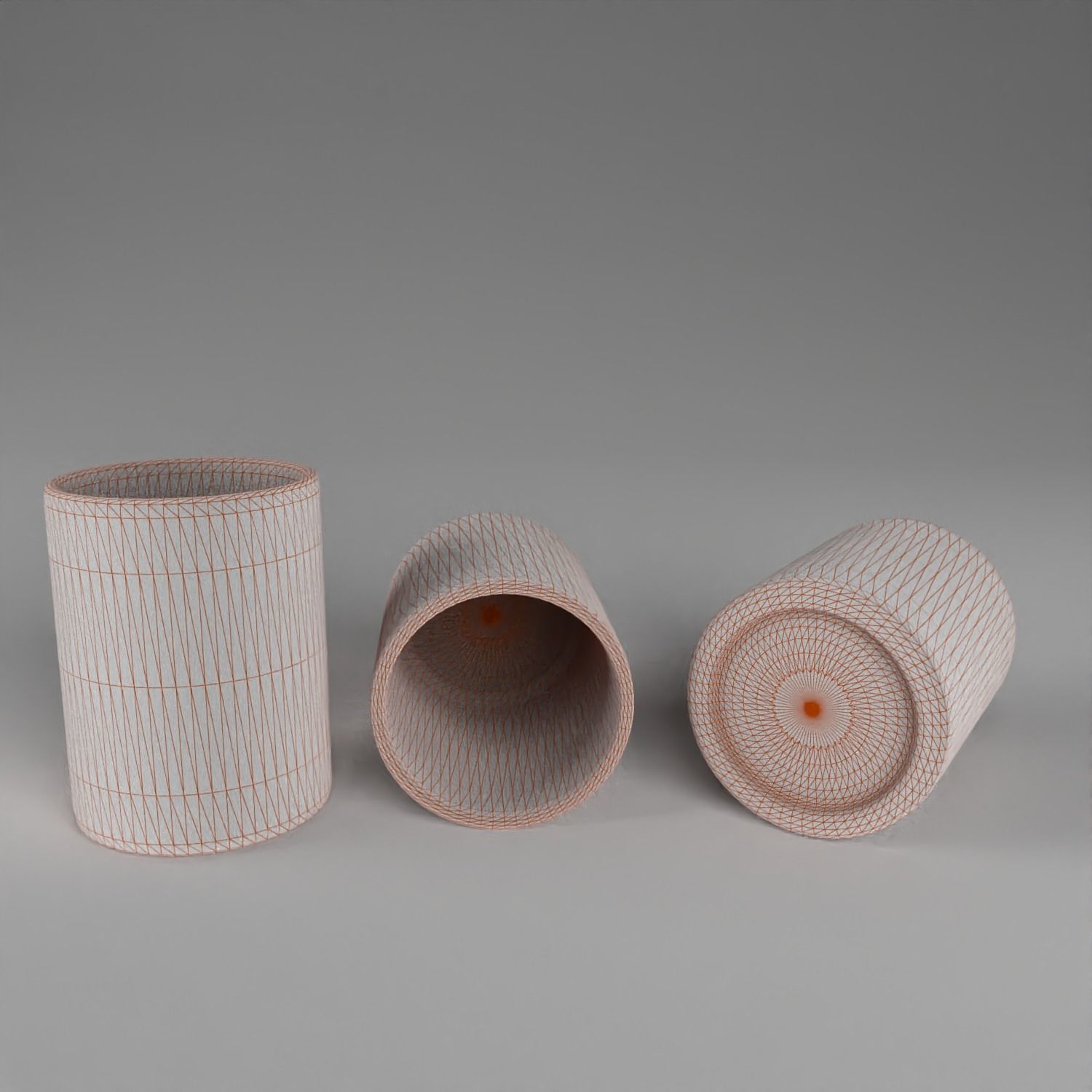 Terracotta tableware Low-poly 3D model_5