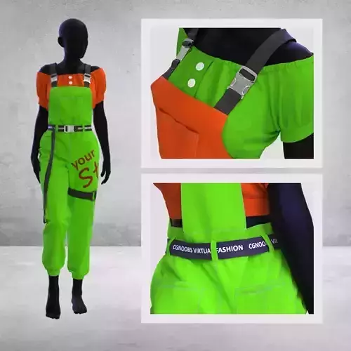 Women Overall Outfit - 31 Marvelous Designer and Clo3D