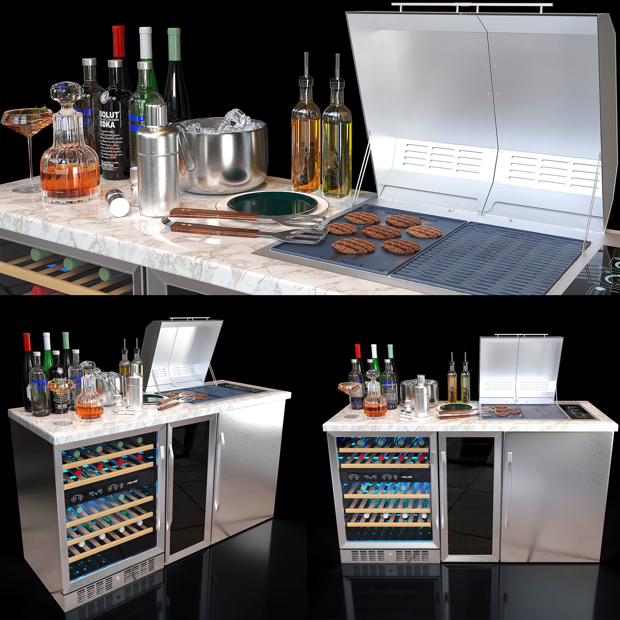 kenyon grill set 3D model_5
