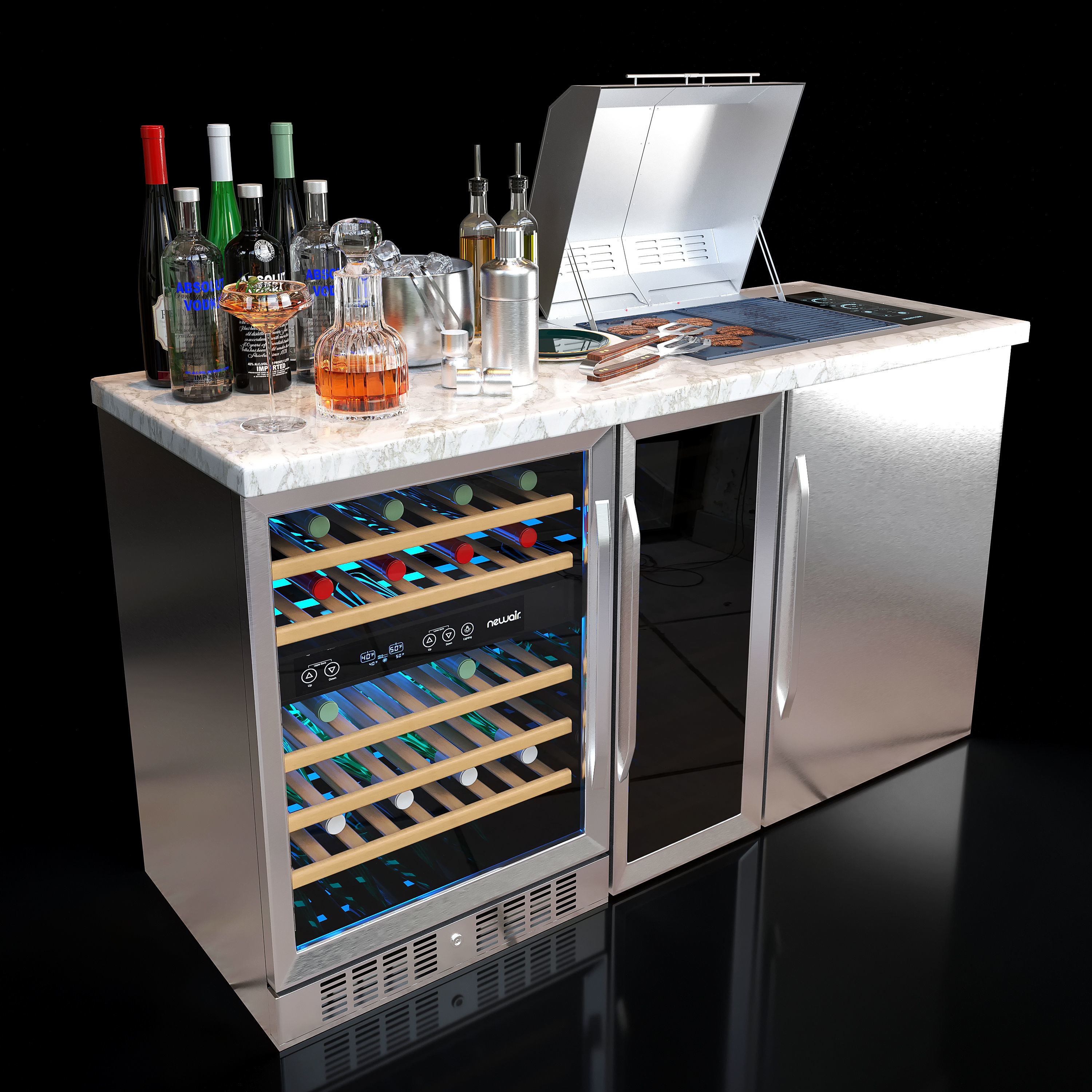 kenyon grill set 3D model_1