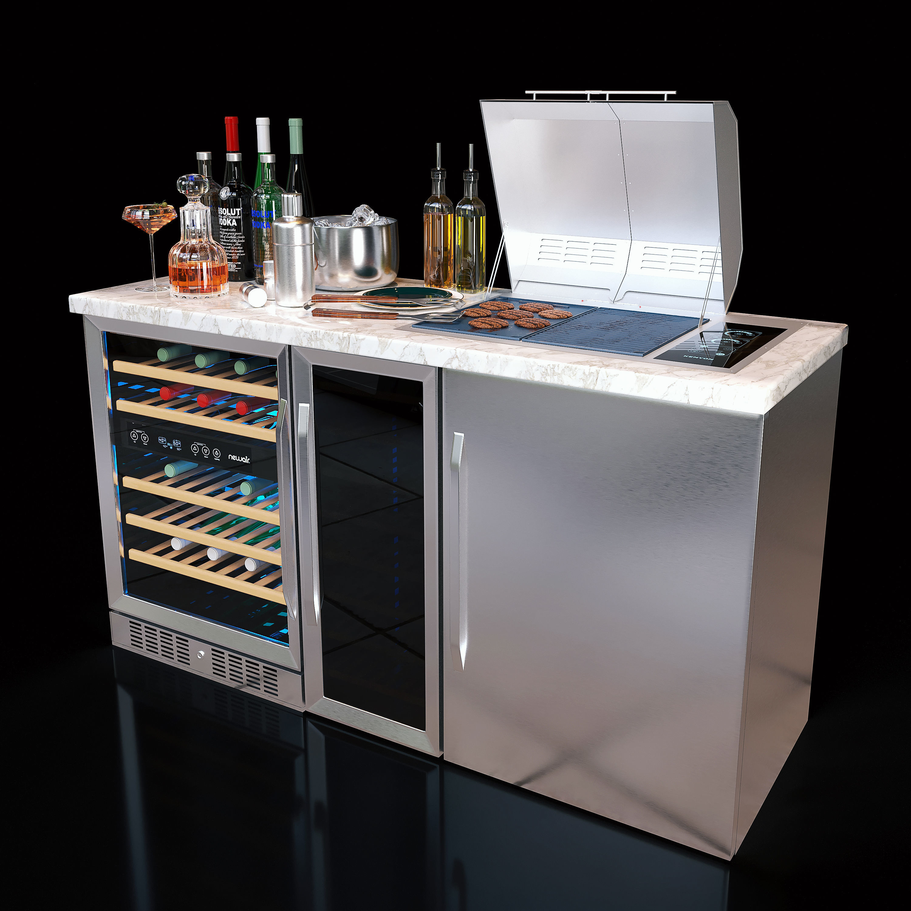 kenyon grill set 3D model_2