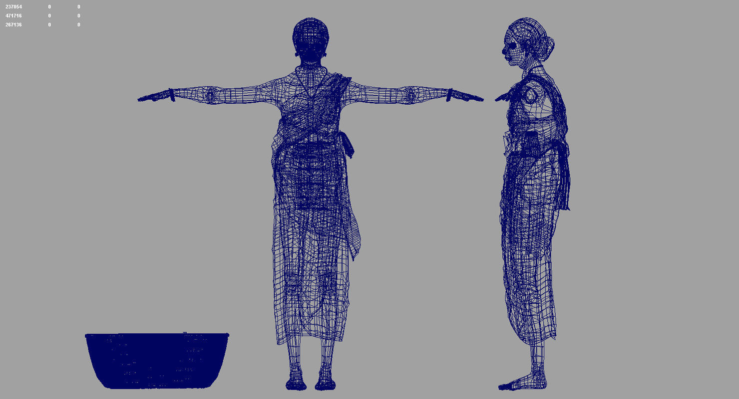 old woman 3d model 3D model_1