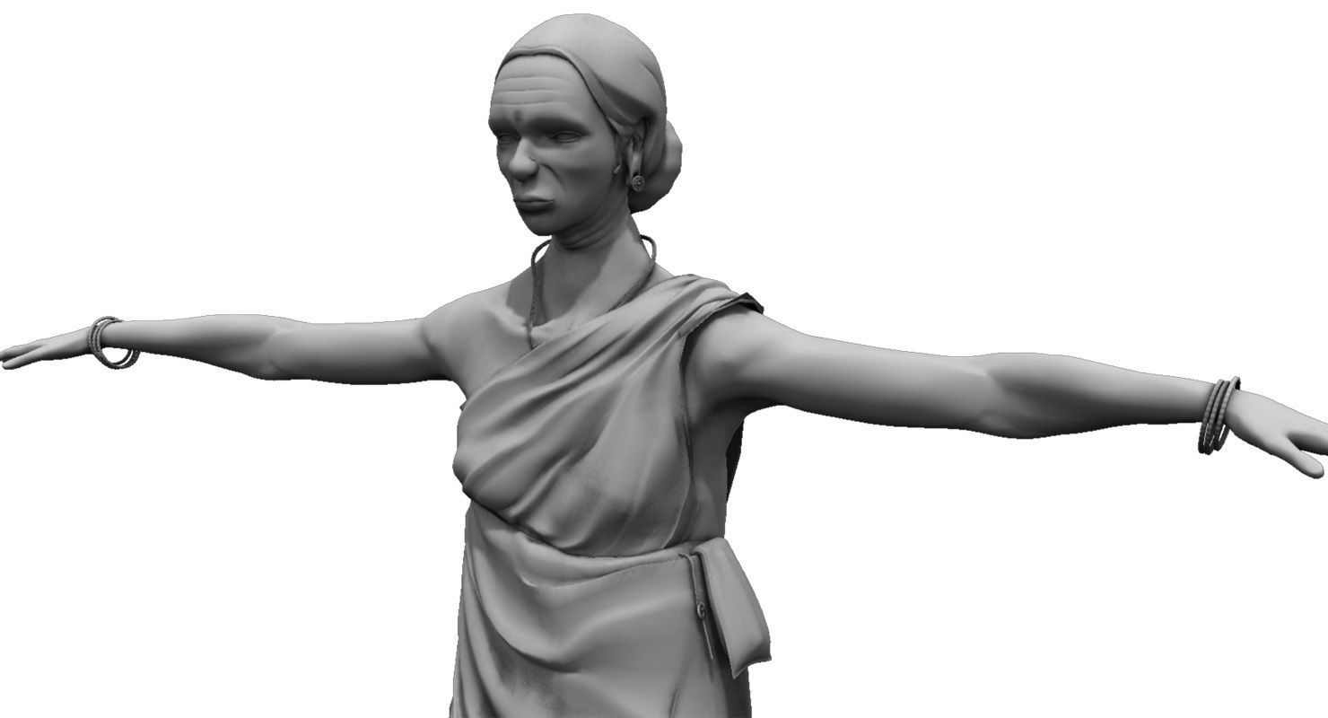old woman 3d model 3D model_3
