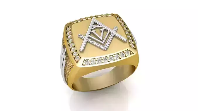 V - LETTER  SIGNET RING