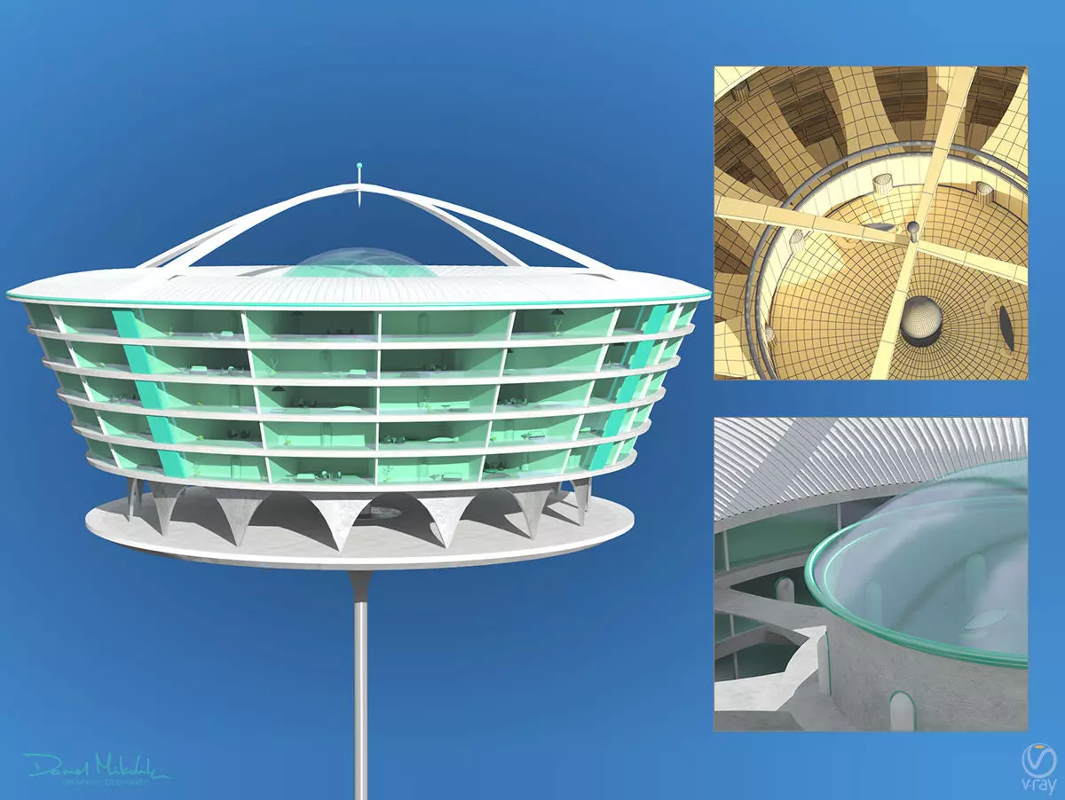 Futuristic Architecture Skyscraper 02 3D model_0