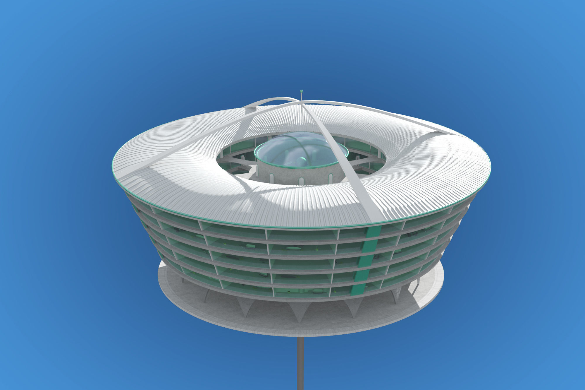 Futuristic Architecture Skyscraper 02 3D model_7