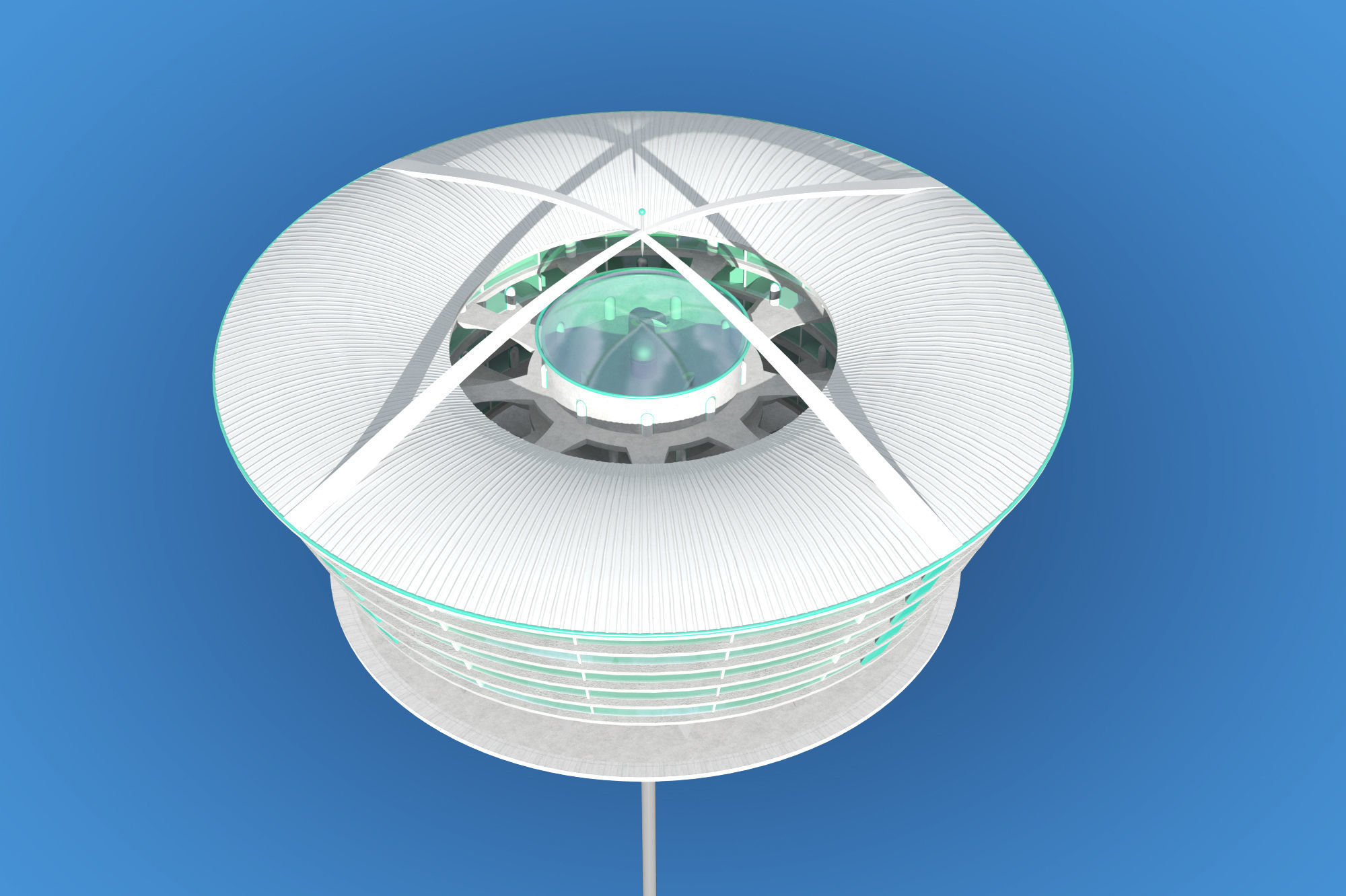 Futuristic Architecture Skyscraper 02 3D model_6