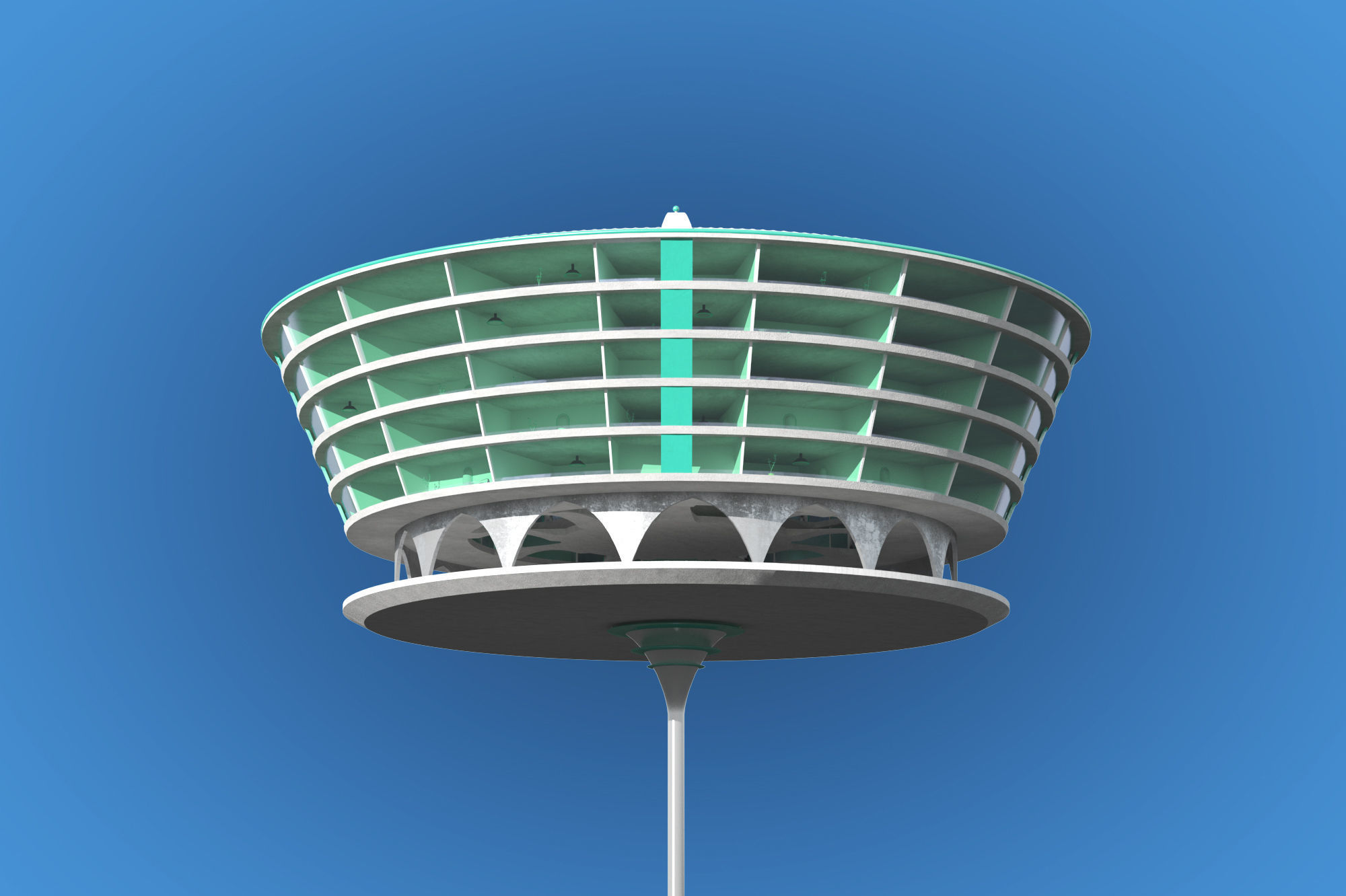 Futuristic Architecture Skyscraper 02 3D model_5