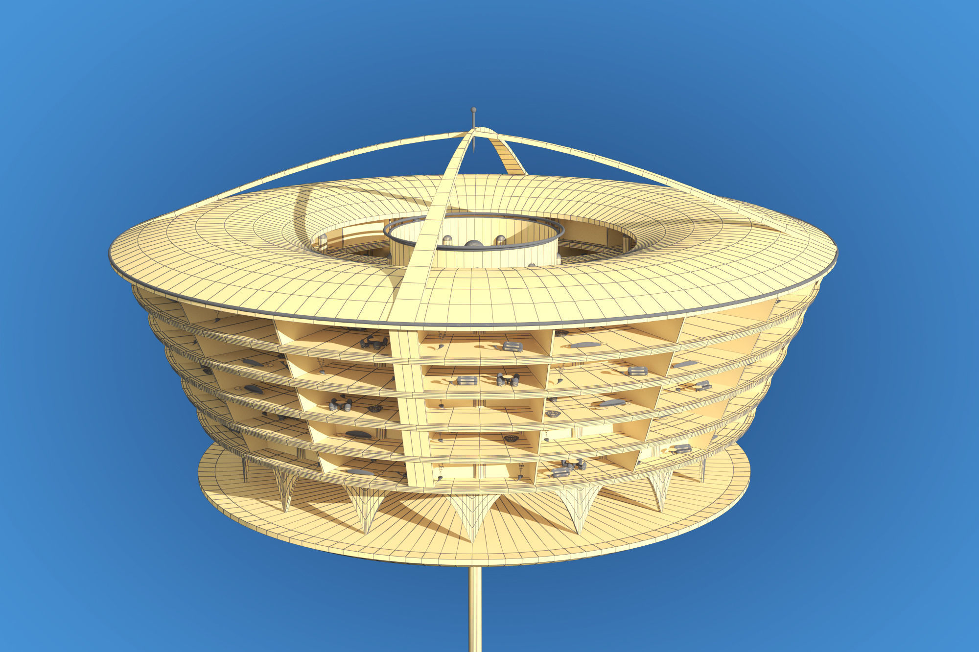 Futuristic Architecture Skyscraper 02 3D model_2