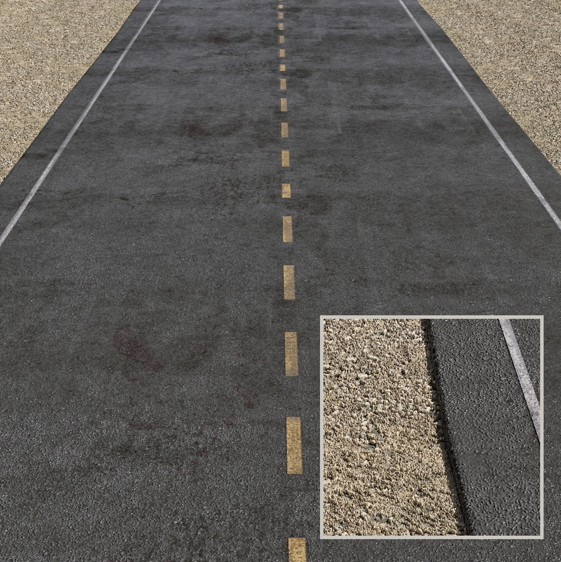 3D model Asphalt empty road in desert VR / AR / low-poly | CGTrader