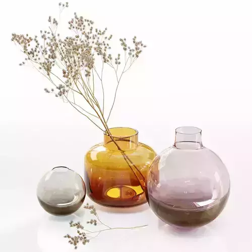 Decor set 9 with dry flowers