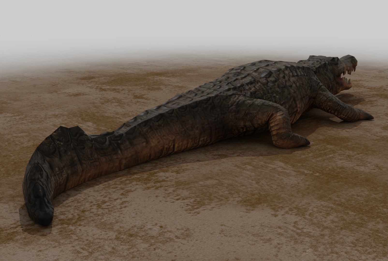 Crocodile Rigged Low Poly Low-poly 3D model_1
