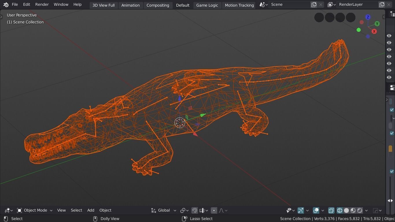 Crocodile Rigged Low Poly Low-poly 3D model_3