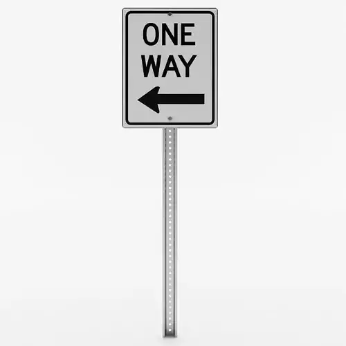One Way Sign 3D model