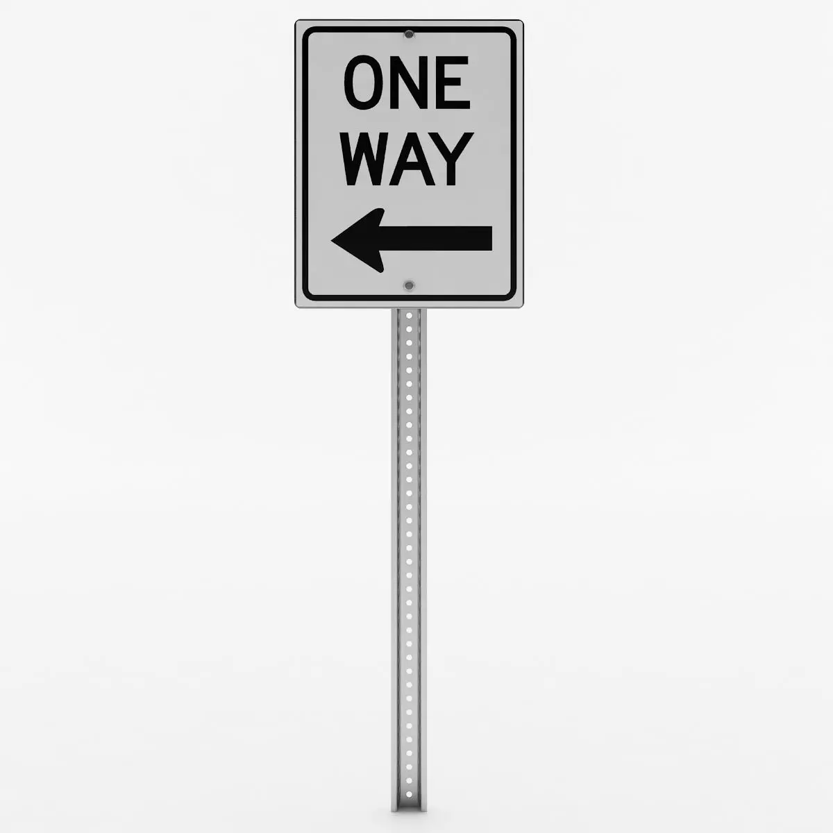 One Way Sign 3D model_0