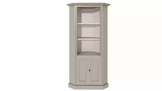 Cabinet corner with glass doors