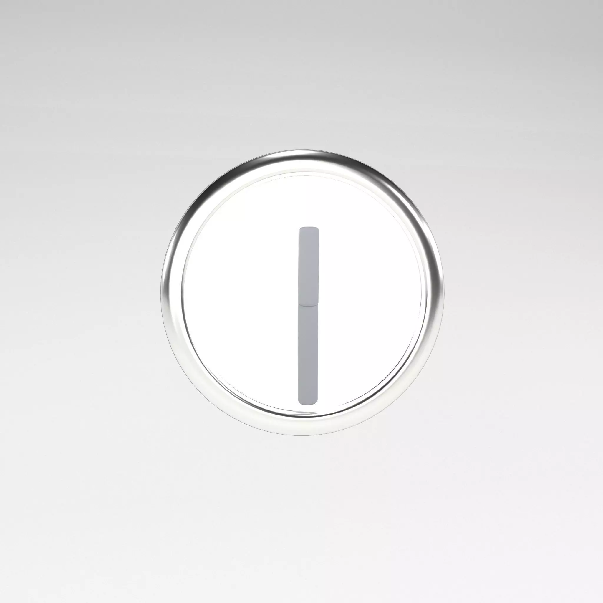 Twelve-Thirty silver circle with letter i Low-poly 3D model