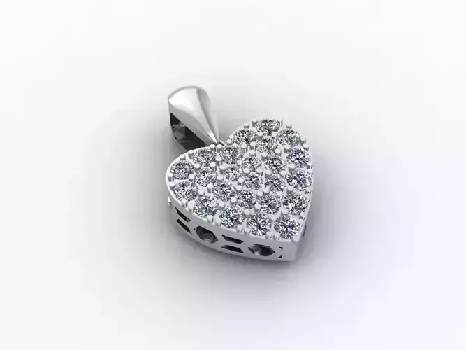 Heart Diamond Pendant Trai Tim