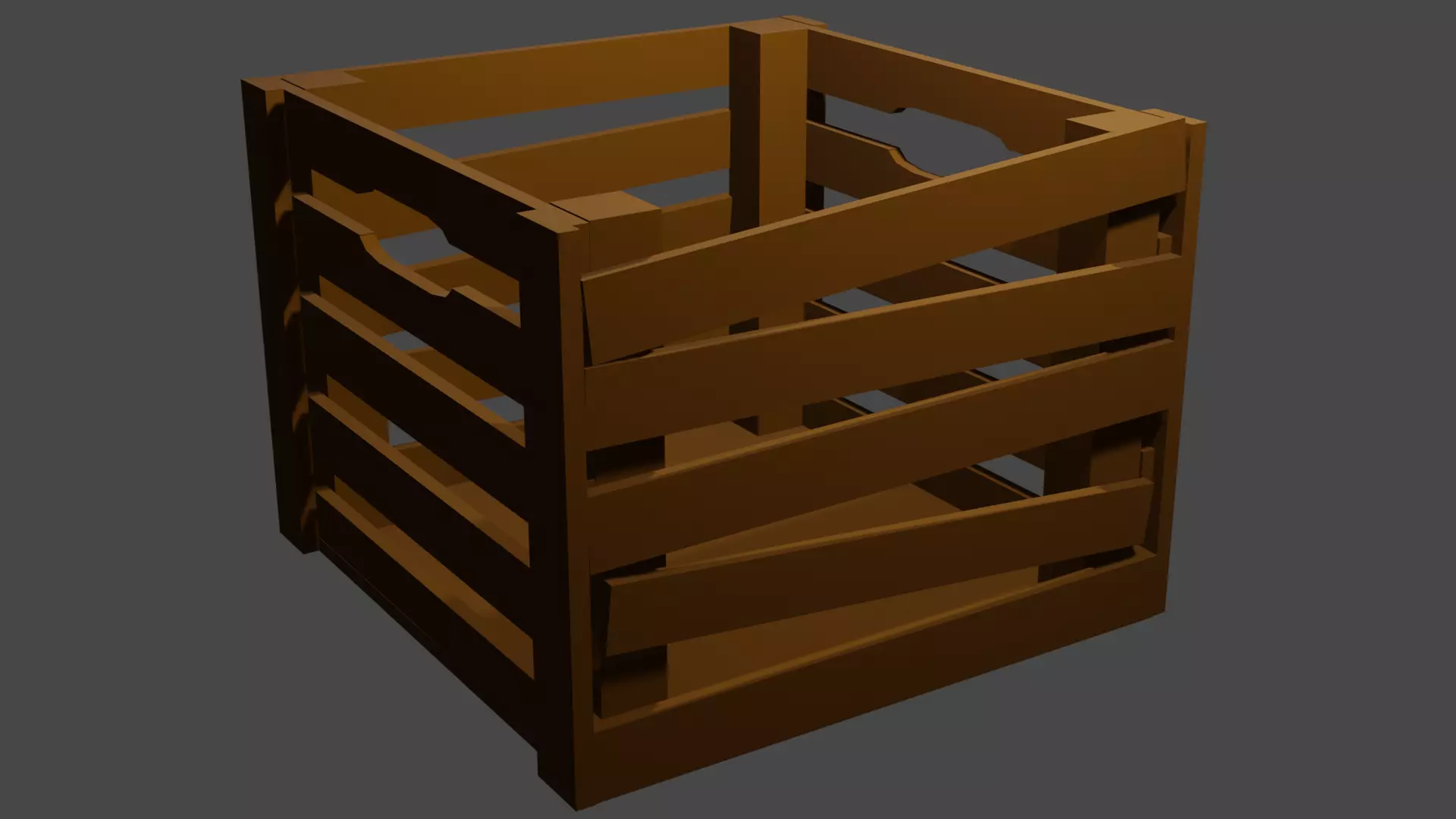LowPoly Crate wooden Free low-poly 3D model_0