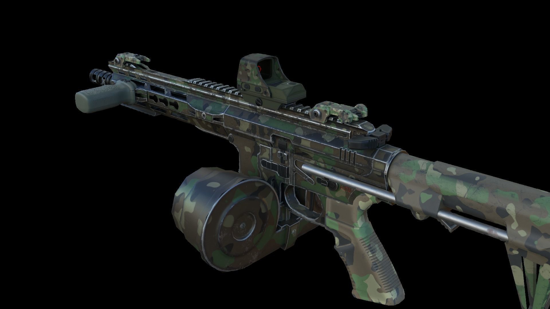 Modular Combat Rifle-Close Quarter Combat Variant  Low-poly 3D model_6