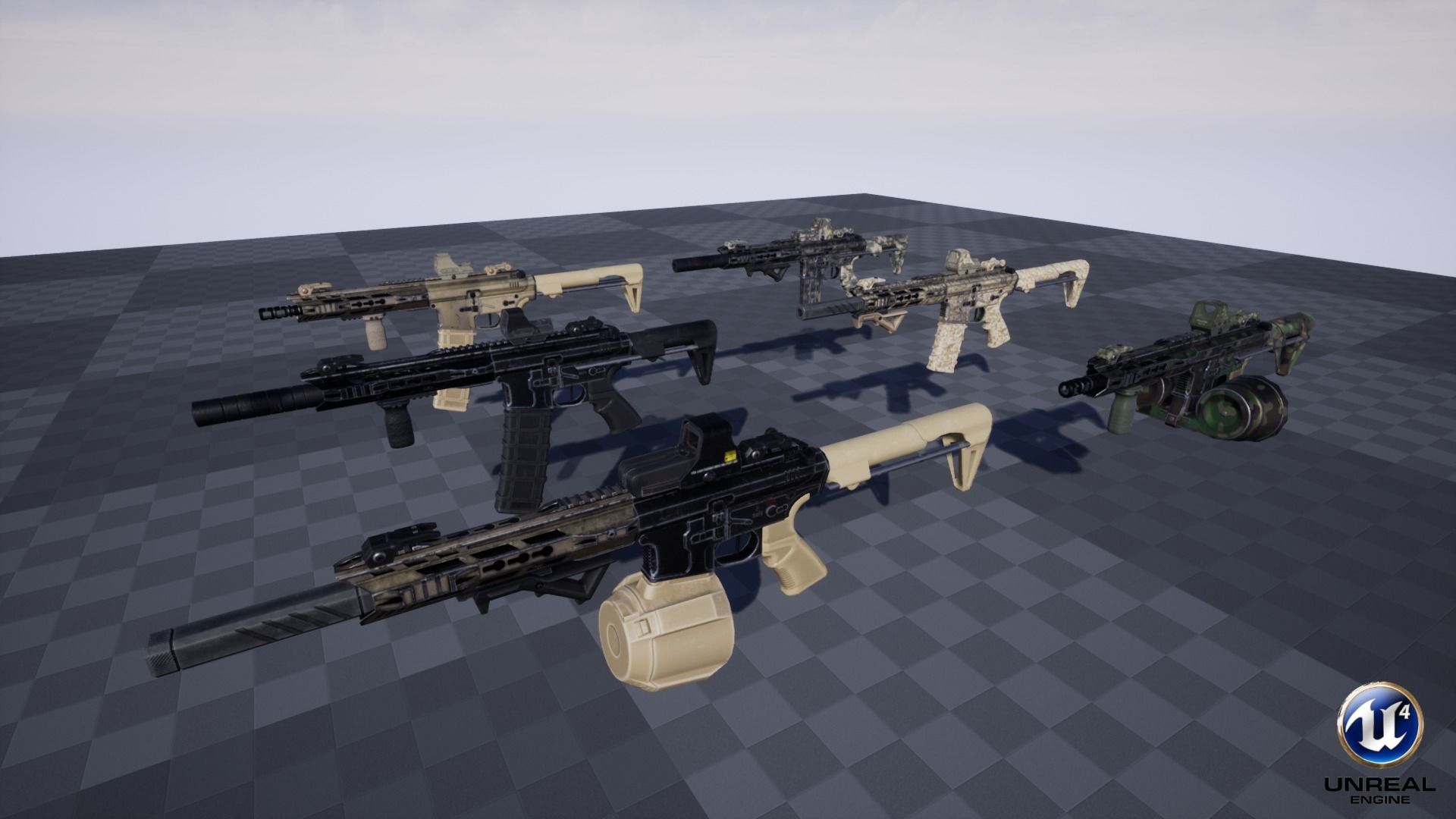 Modular Combat Rifle-Close Quarter Combat Variant  Low-poly 3D model_20