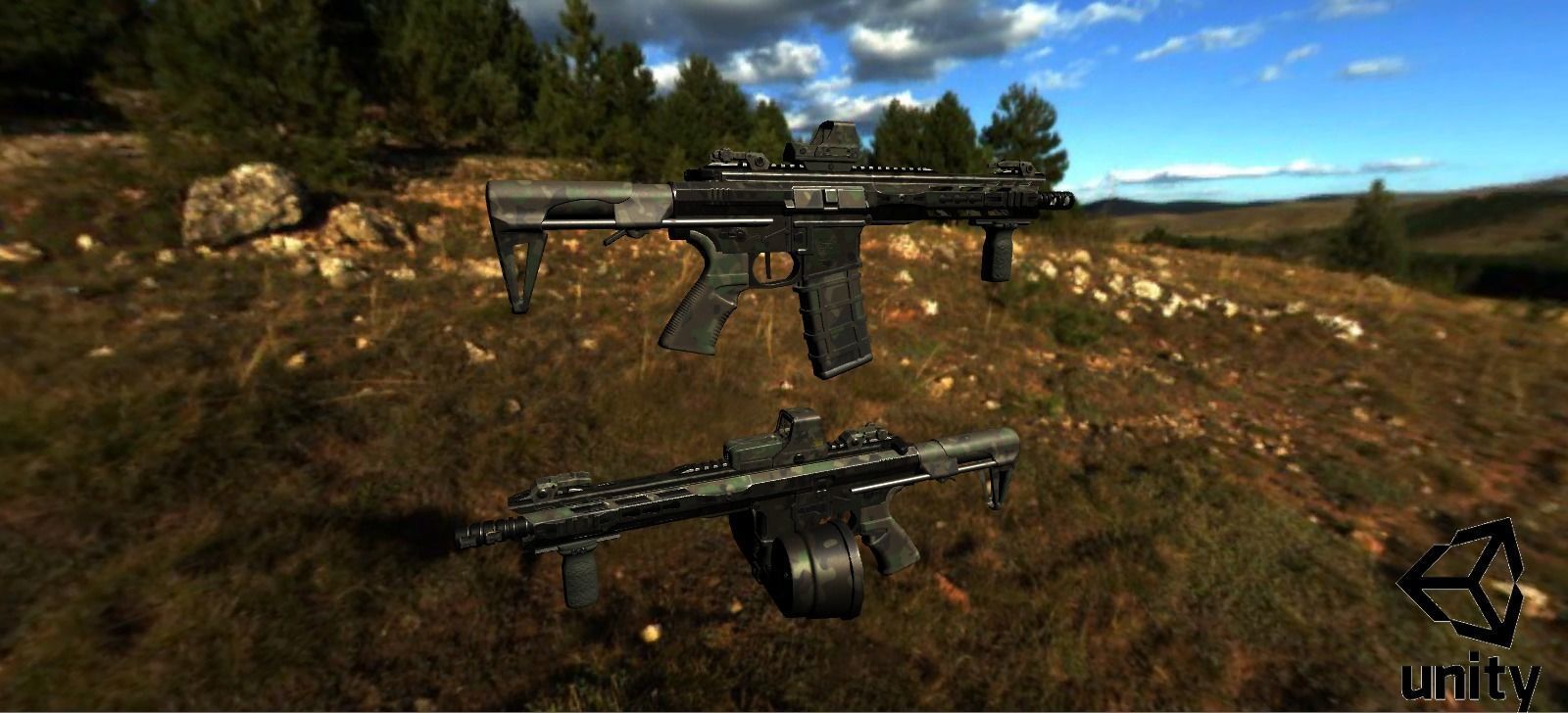 Modular Combat Rifle-Close Quarter Combat Variant  Low-poly 3D model_32
