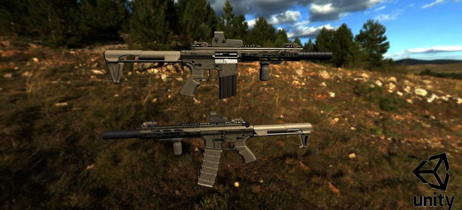 Modular Combat Rifle-Close Quarter Combat Variant  Low-poly 3D model_36
