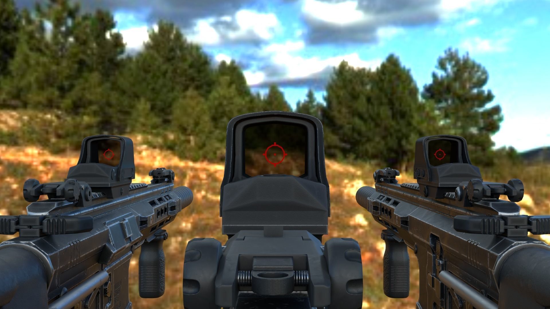 Modular Combat Rifle-Close Quarter Combat Variant  Low-poly 3D model_18