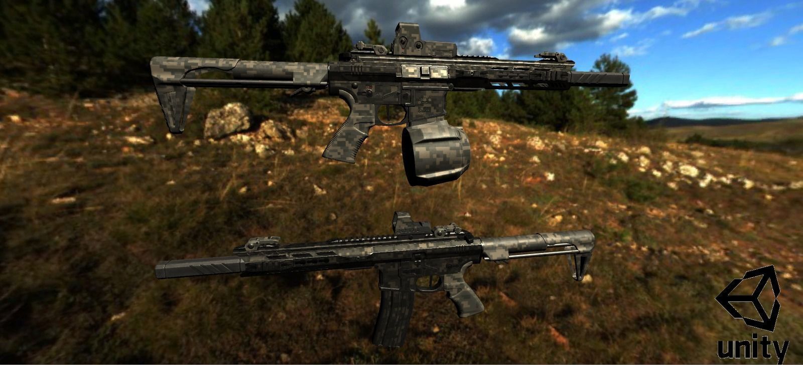 Modular Combat Rifle-Close Quarter Combat Variant  Low-poly 3D model_38