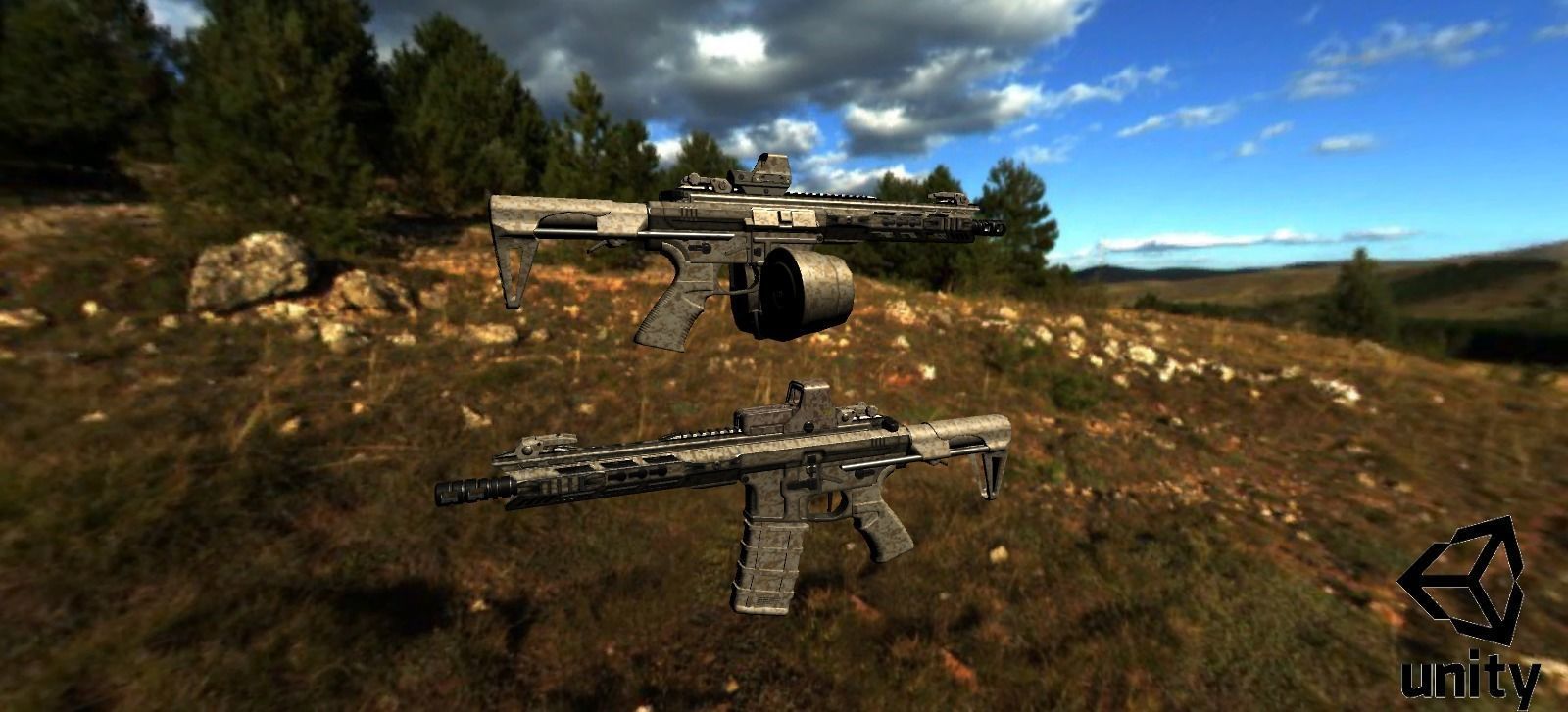 Modular Combat Rifle-Close Quarter Combat Variant  Low-poly 3D model_33