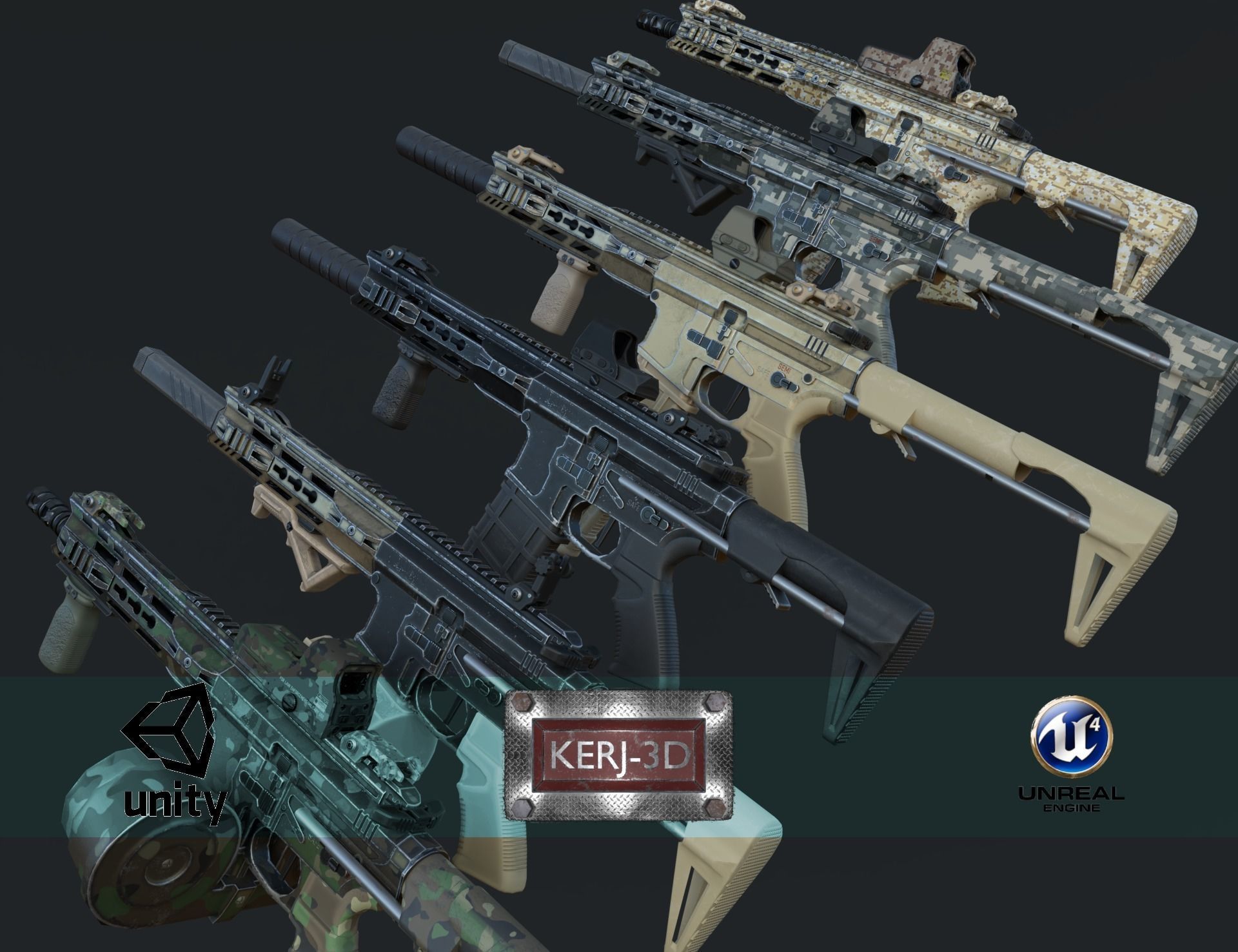 3D model Modular Combat Rifle-Close Quarter Combat Variant VR / AR ...