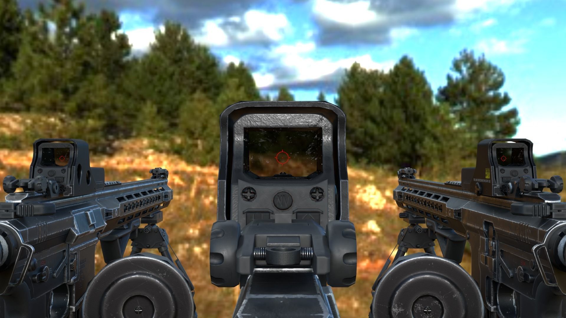 Modular Combat Rifle-Close Quarter Combat Variant  Low-poly 3D model_19