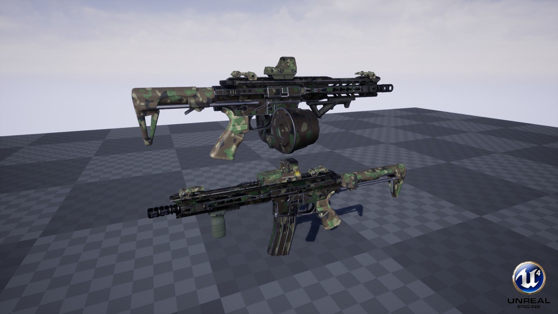 Modular Combat Rifle-Close Quarter Combat Variant  Low-poly 3D model_25