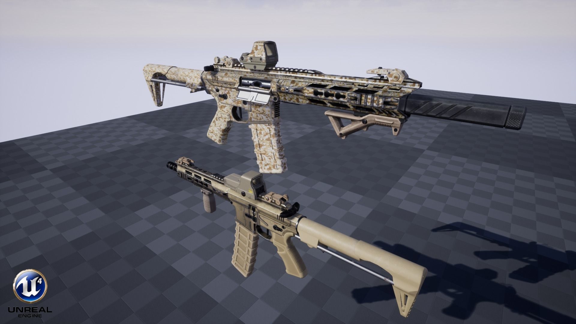 Modular Combat Rifle-Close Quarter Combat Variant  Low-poly 3D model_27