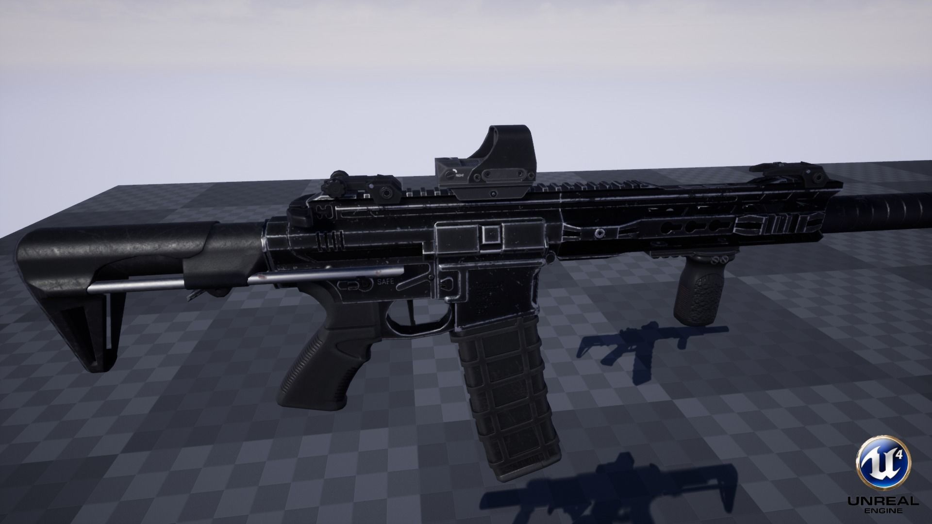Modular Combat Rifle-Close Quarter Combat Variant  Low-poly 3D model_22