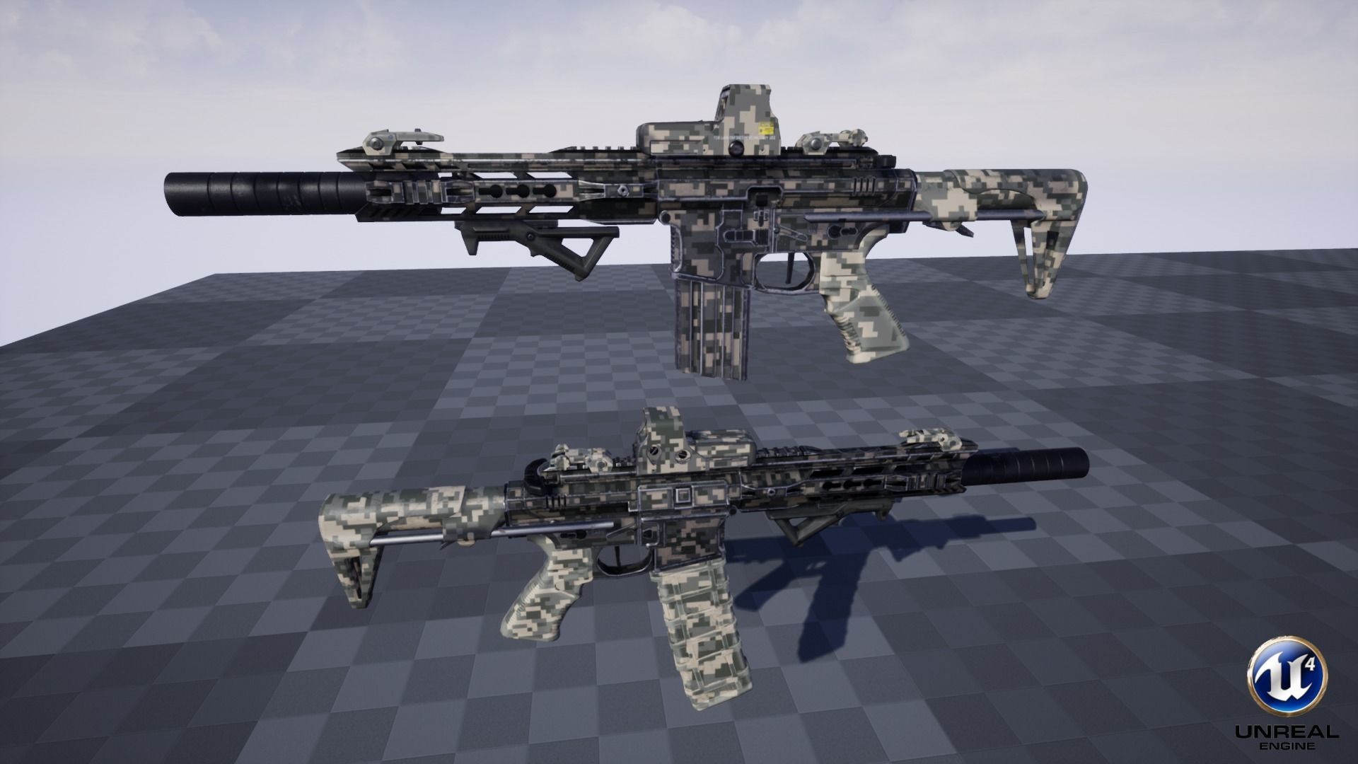 Modular Combat Rifle-Close Quarter Combat Variant  Low-poly 3D model_29