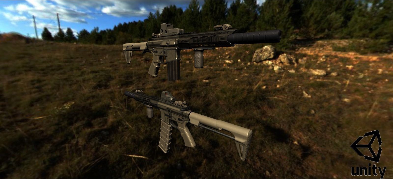 Modular Combat Rifle-Close Quarter Combat Variant  Low-poly 3D model_35