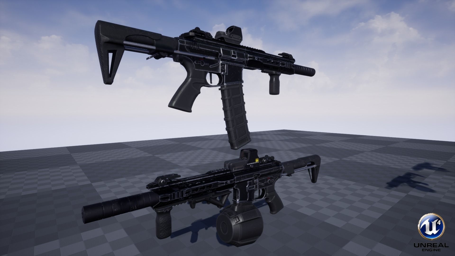 Modular Combat Rifle-Close Quarter Combat Variant  Low-poly 3D model_21