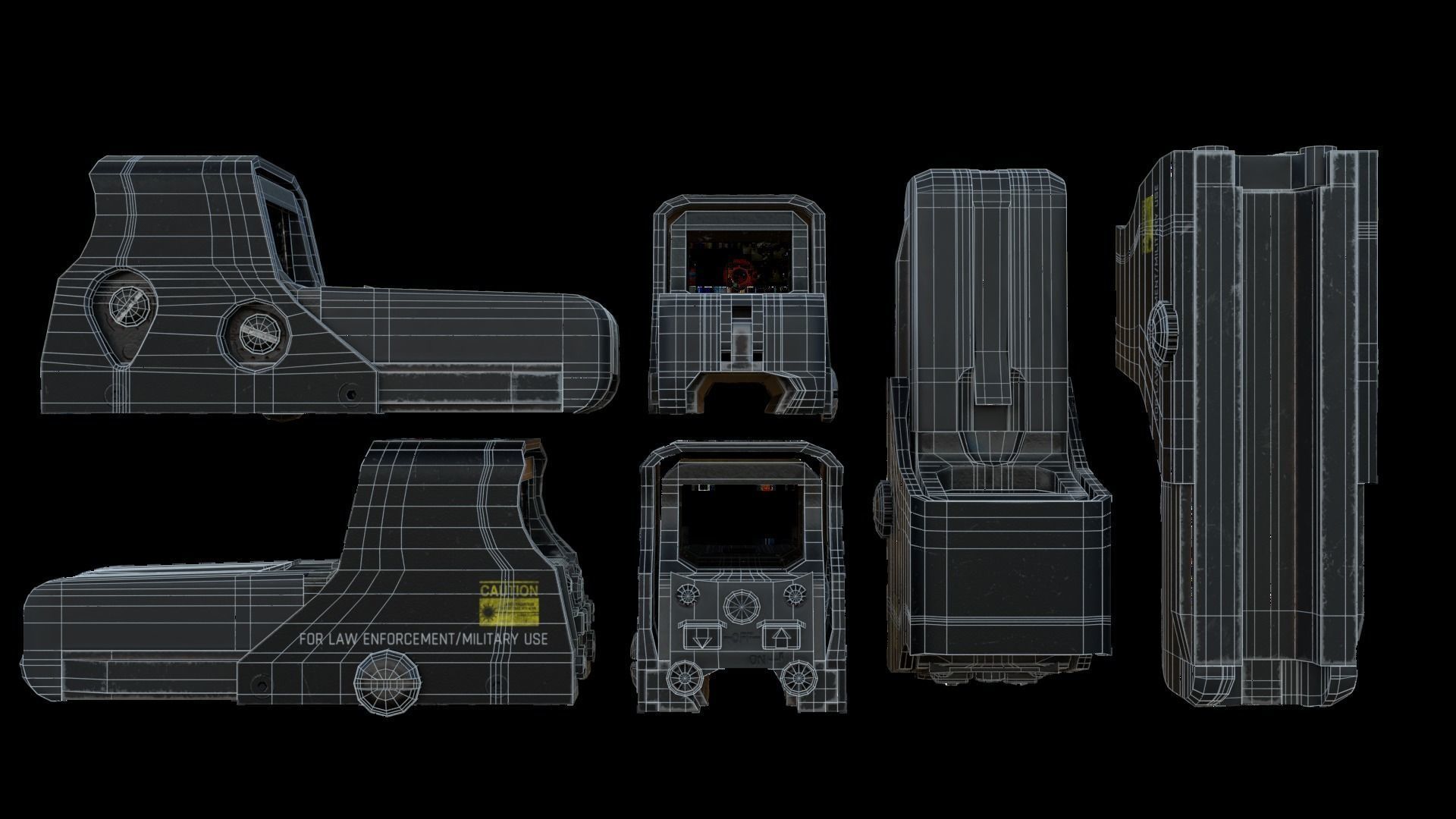 Modular Combat Rifle-Close Quarter Combat Variant  Low-poly 3D model_62