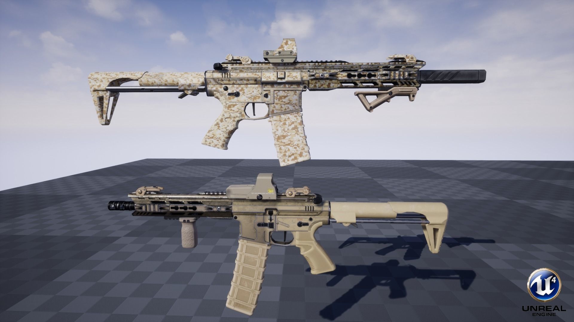 Modular Combat Rifle-Close Quarter Combat Variant  Low-poly 3D model_26