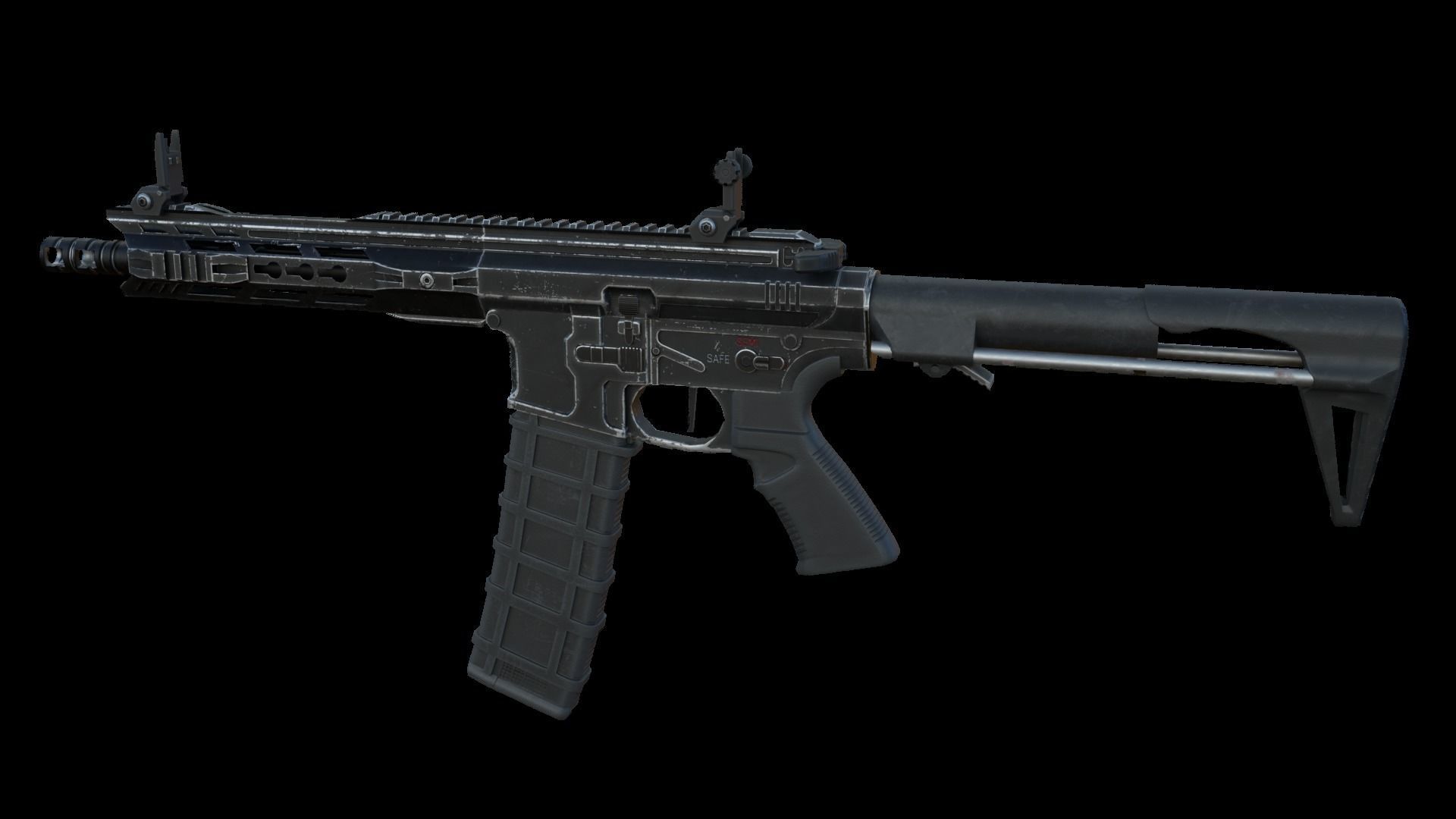 Modular Combat Rifle-Close Quarter Combat Variant  Low-poly 3D model_13