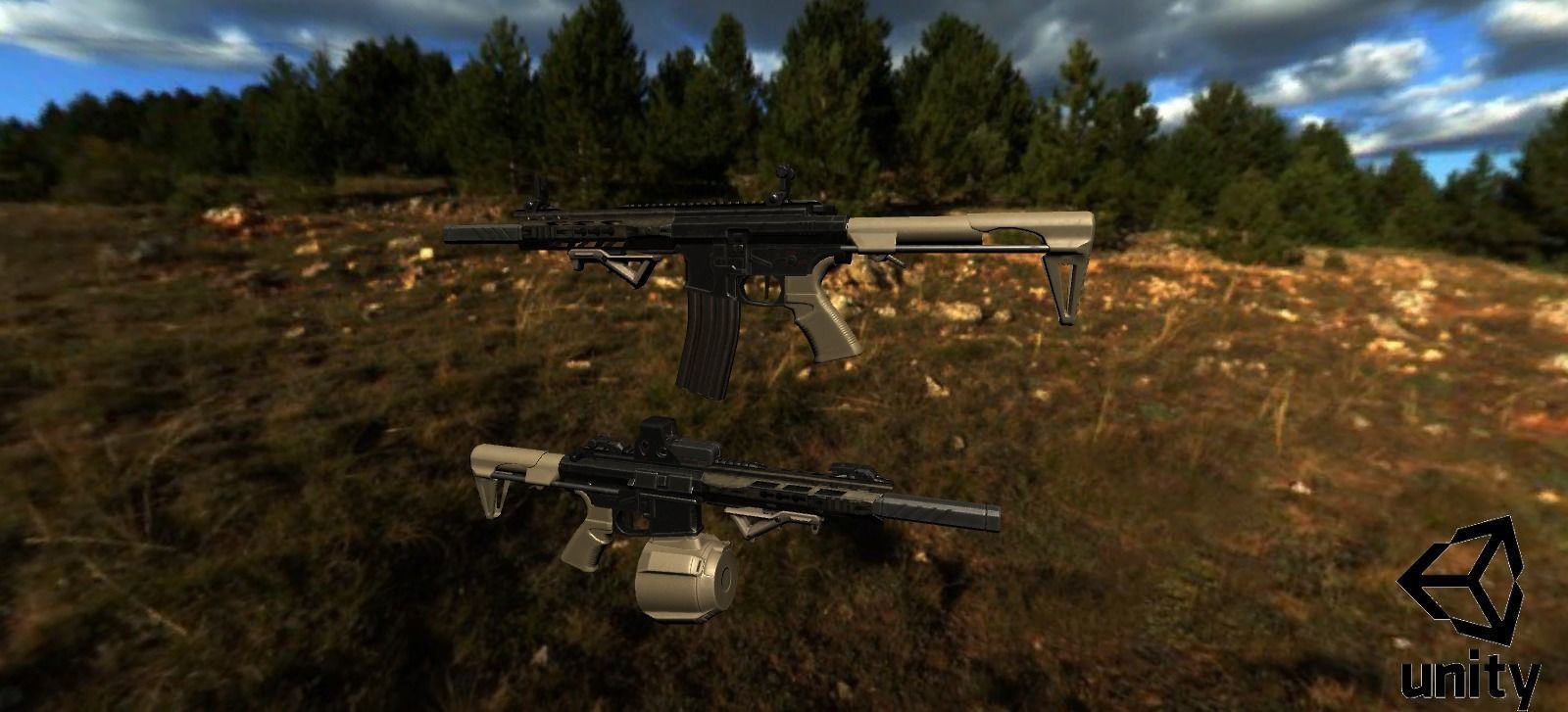 Modular Combat Rifle-Close Quarter Combat Variant  Low-poly 3D model_37
