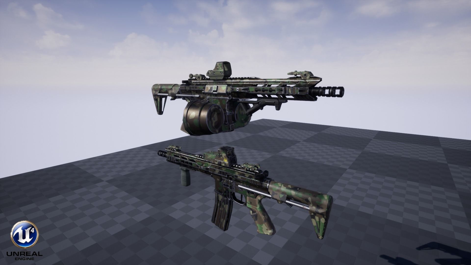 Modular Combat Rifle-Close Quarter Combat Variant  Low-poly 3D model_24