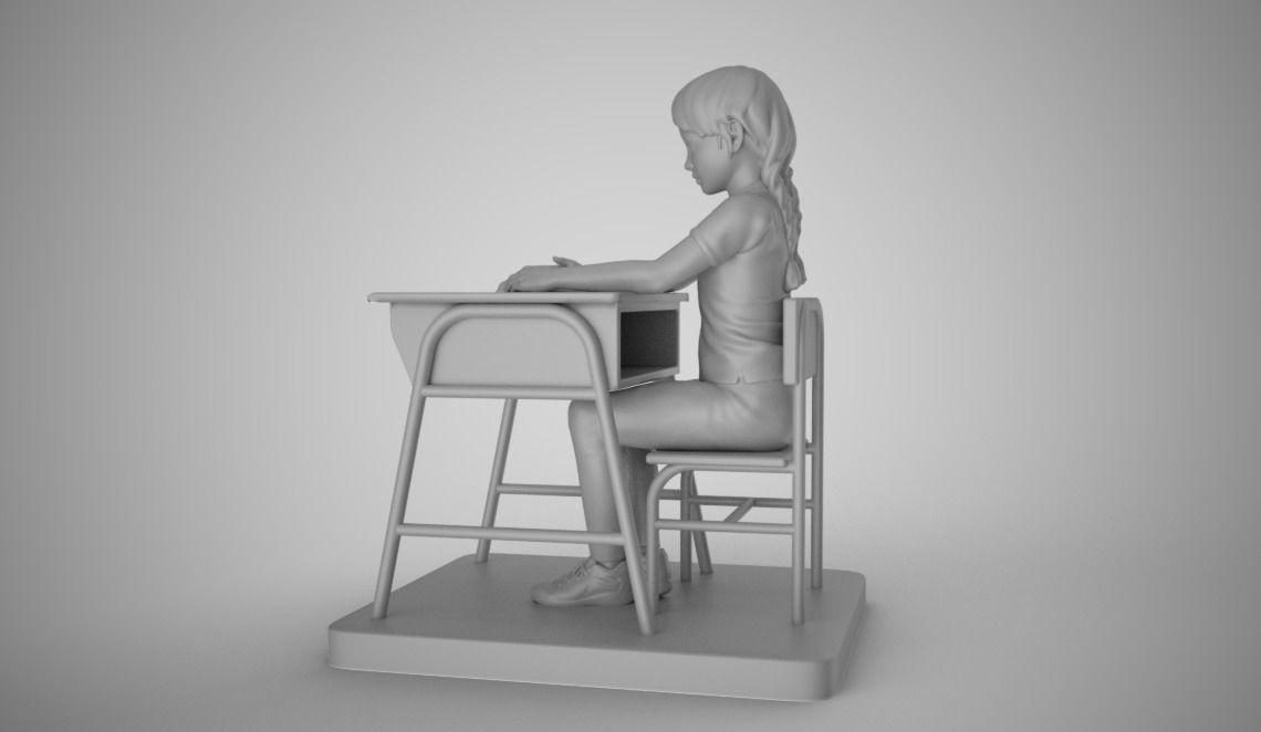 Girl in the Classroom 3D print model_2