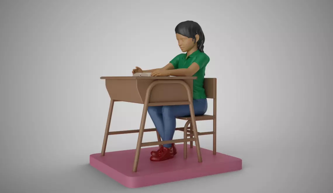 Girl in the Classroom 3D print model_0