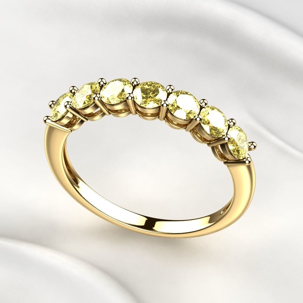 Seven Gems Gold Ring 3D print model_3