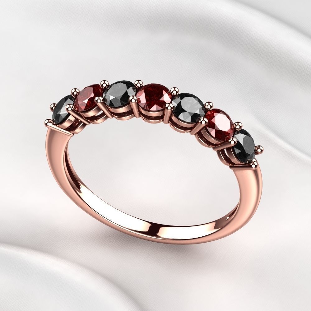 Seven Gems Gold Ring 3D print model_5