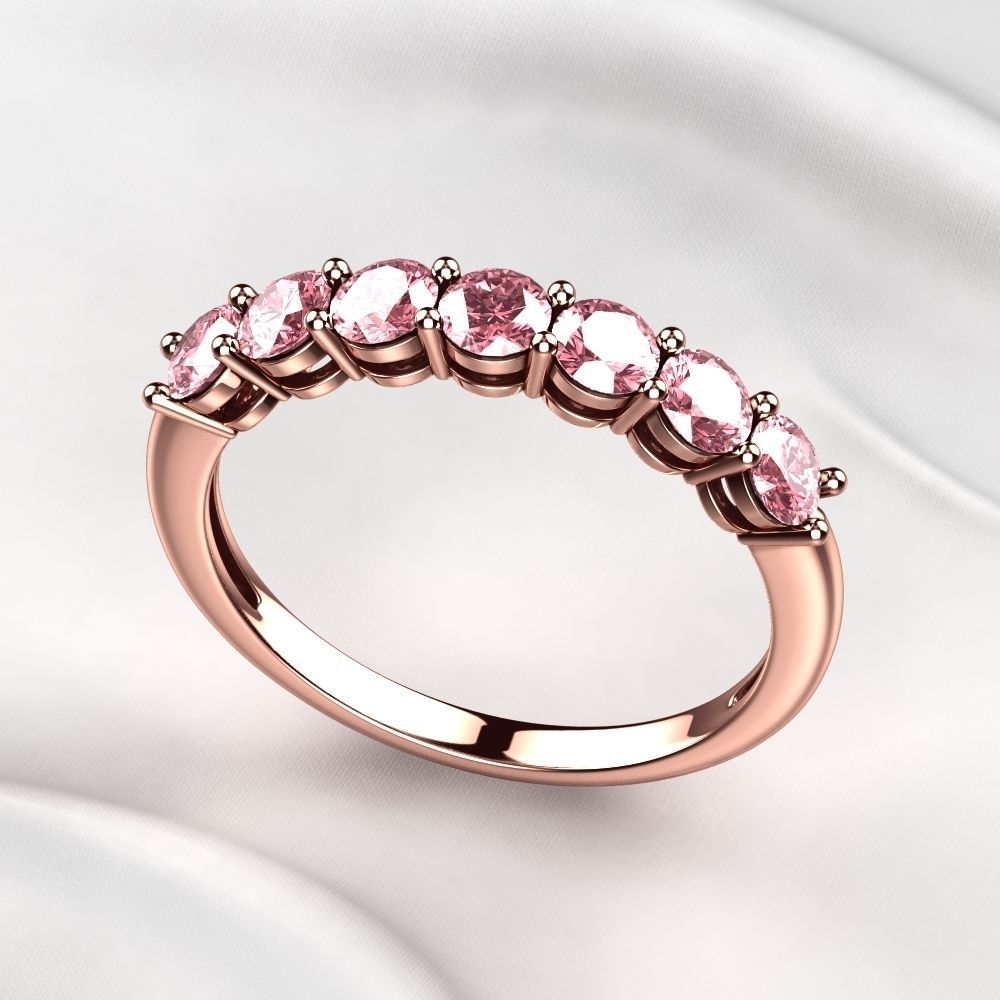 Seven Gems Gold Ring 3D print model_6